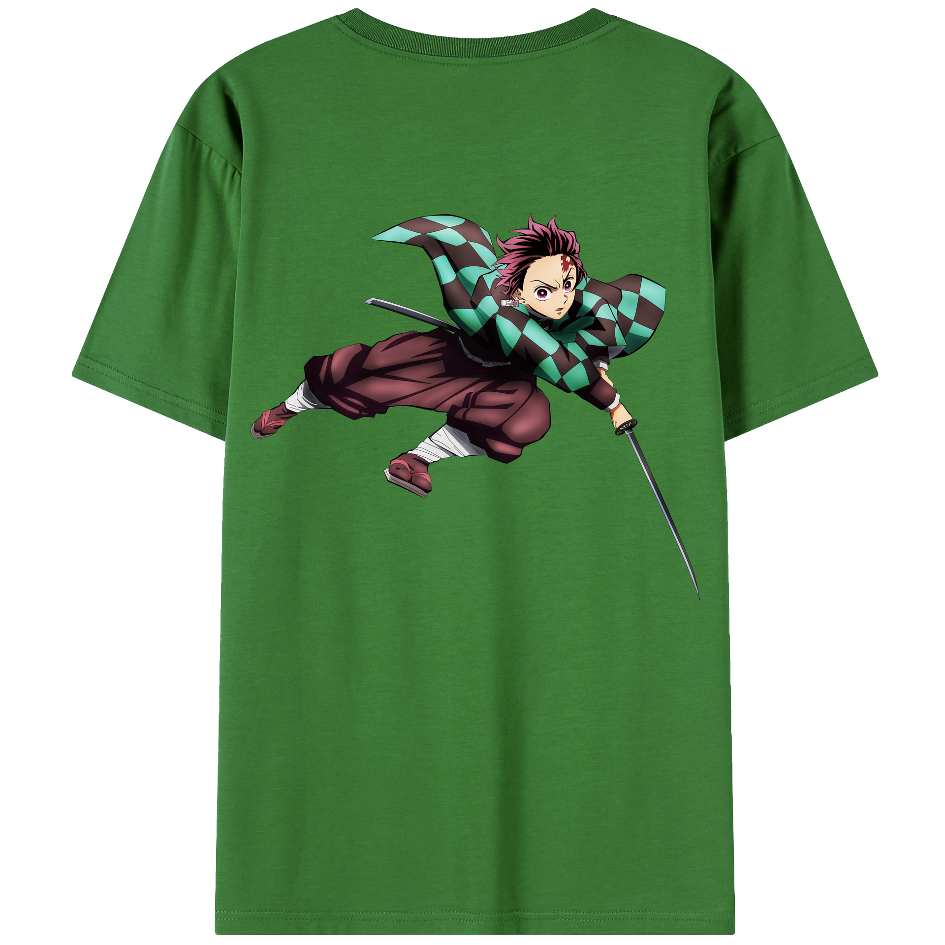（画像用） 鬼滅の刃 竈門 炭治郎／かまど たんじろう Kamado Tanjirou レディース半袖Tシャツ(バックプリント)